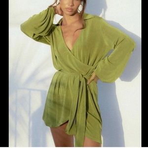 PRINCESS POLLY PARTY TIME MINI DRESS GREEN